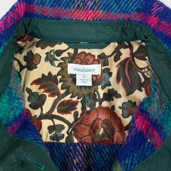 Sundance Hampshire Plaid Wool Blend Quilted Midi Length Long Jacket Size Small - Picture 4 of 6